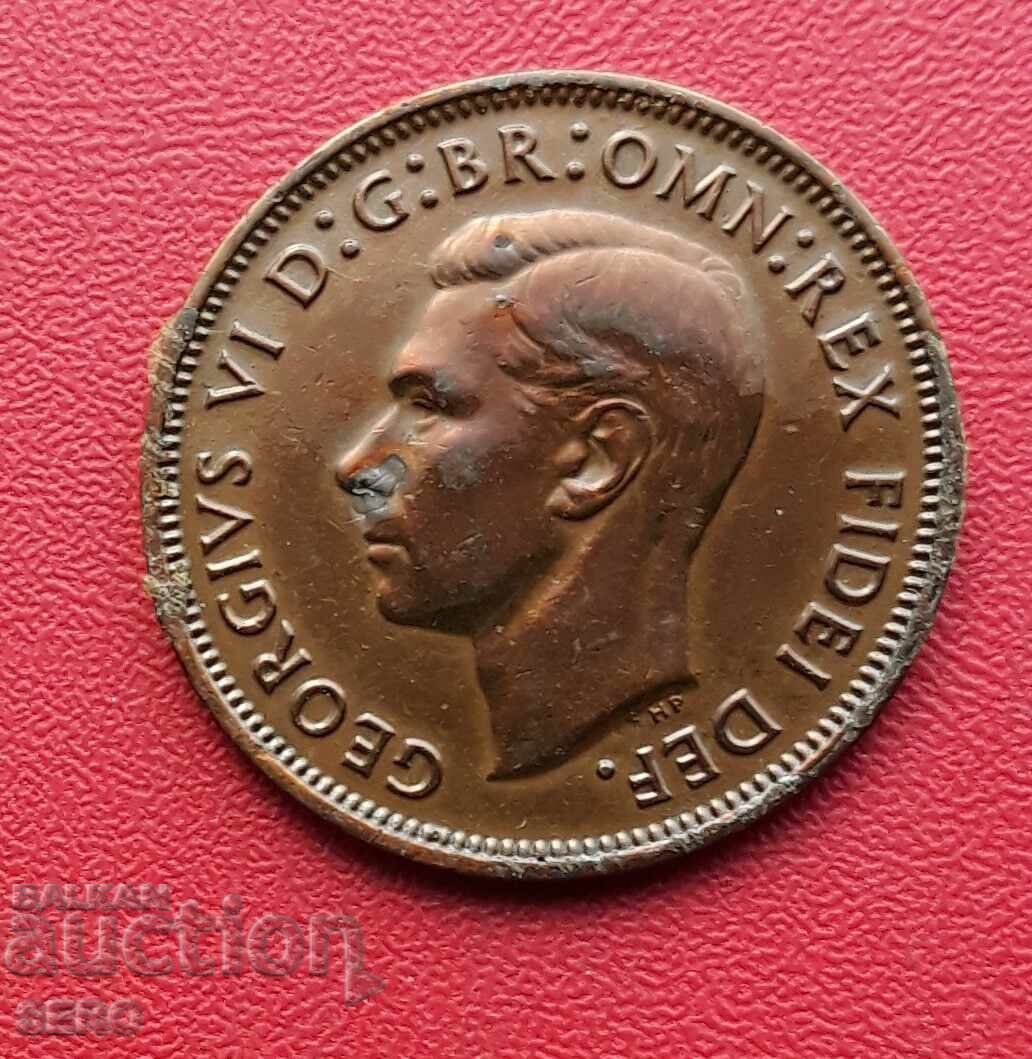 UK - 1/2 Penny 1952 - The coin is lacquered with price 0.51 BGN | € 0.26
