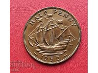 UK - 1/2 Penny 1952 - The coin is lacquered