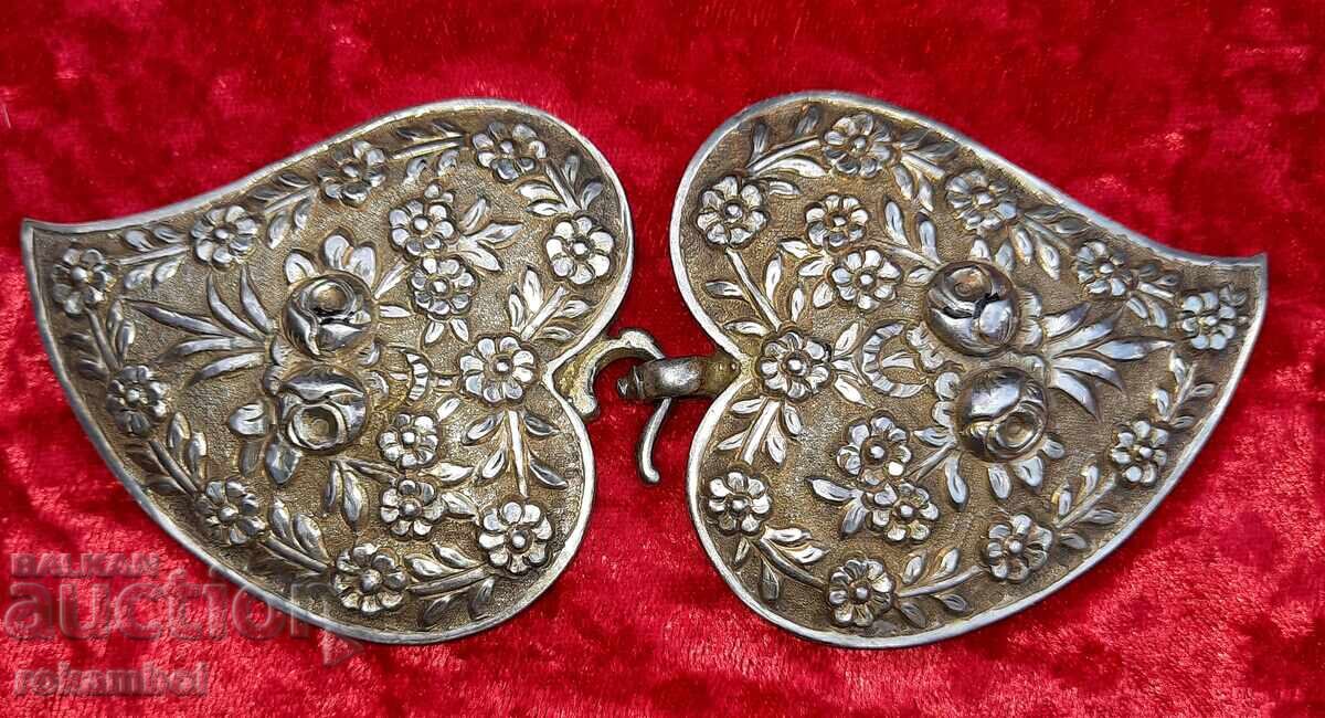 Rare Revival-era silver buckles with gilding