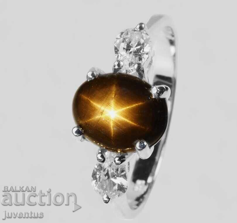 Υπέροχο ασημένιο δαχτυλίδι με αστεροειδή ζαφείρι (ΤΑΪΛΑΝΔΗ) Υπέροχο ασημένιο δαχτυλίδι με αστεροειδή ζαφείρι (ΤΑΪΛΑΝΔΗ)