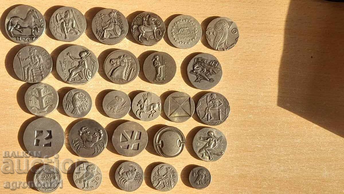 Licitație Monede Imperiul Roman și Tetradrahme - replica prețul este pentru bucată Licitație Monede Imperiul Roman și Tetradrahme - replica prețul este pentru bucată