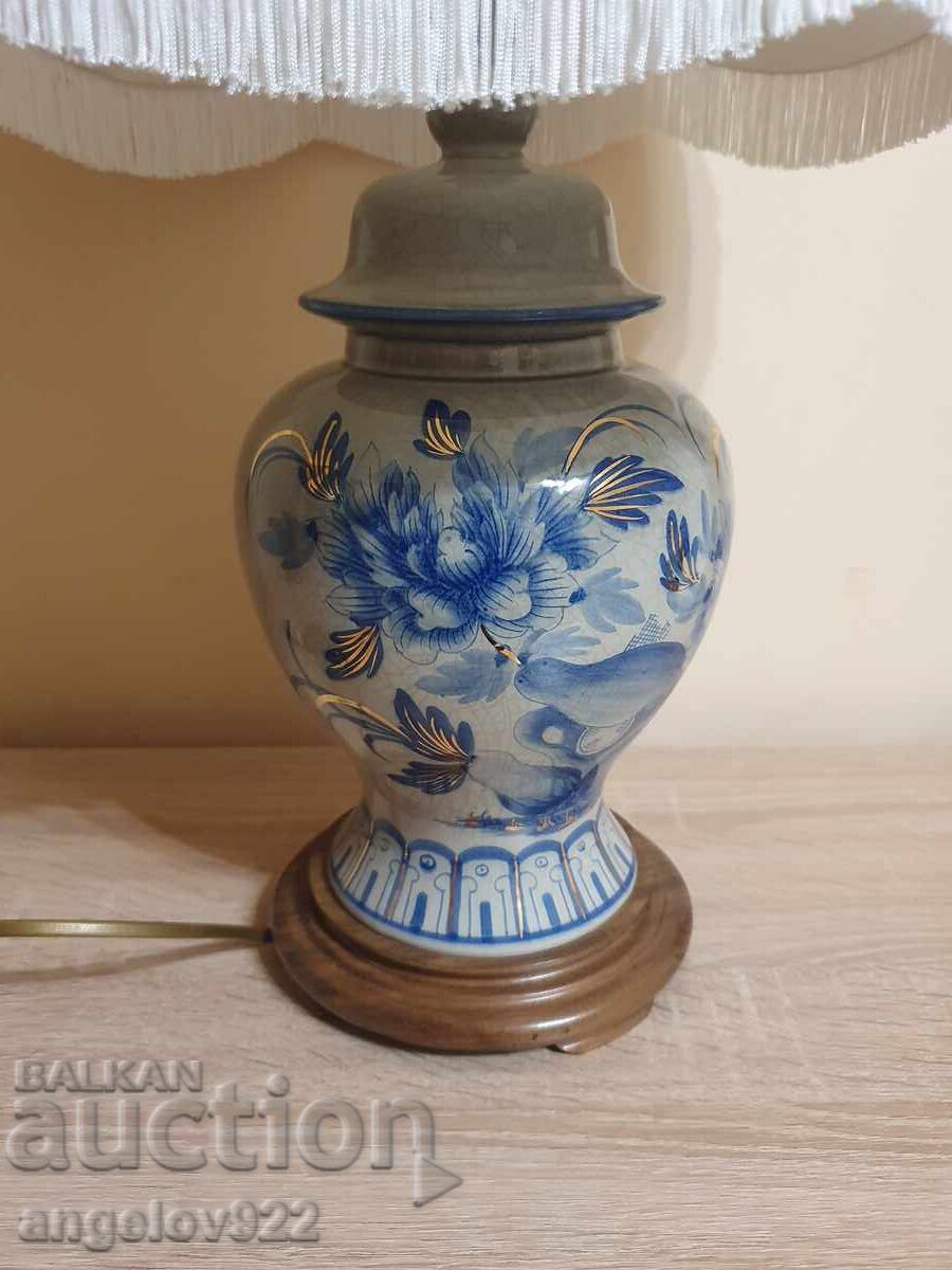 Μεγάλο Γαλλικό σχεδιαστικό πορσελάνινο επιτραπέζιο φωτιστικό!!! με τιμή 0.01 BGN | € 0.01