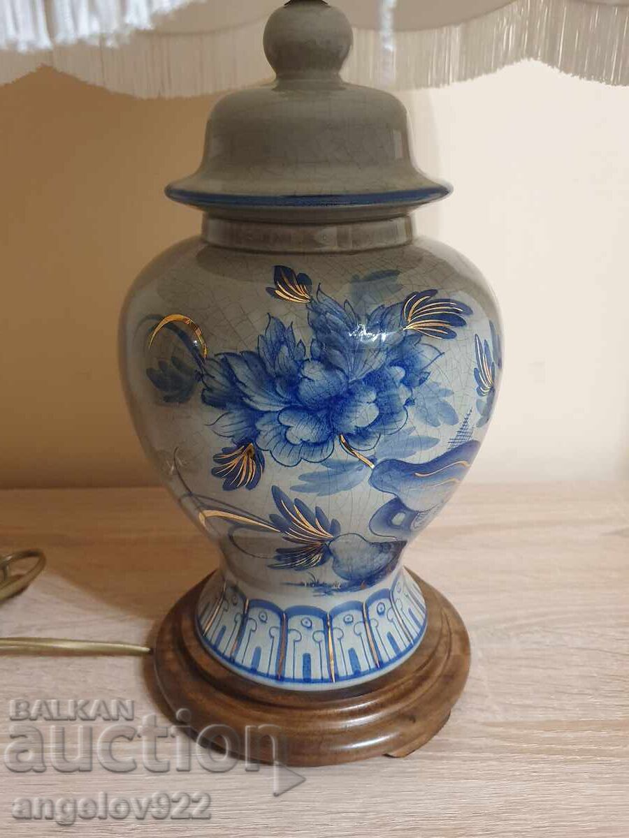 Μεγάλο Γαλλικό σχεδιαστικό πορσελάνινο επιτραπέζιο φωτιστικό!!! με τιμή 0.01 BGN | € 0.01