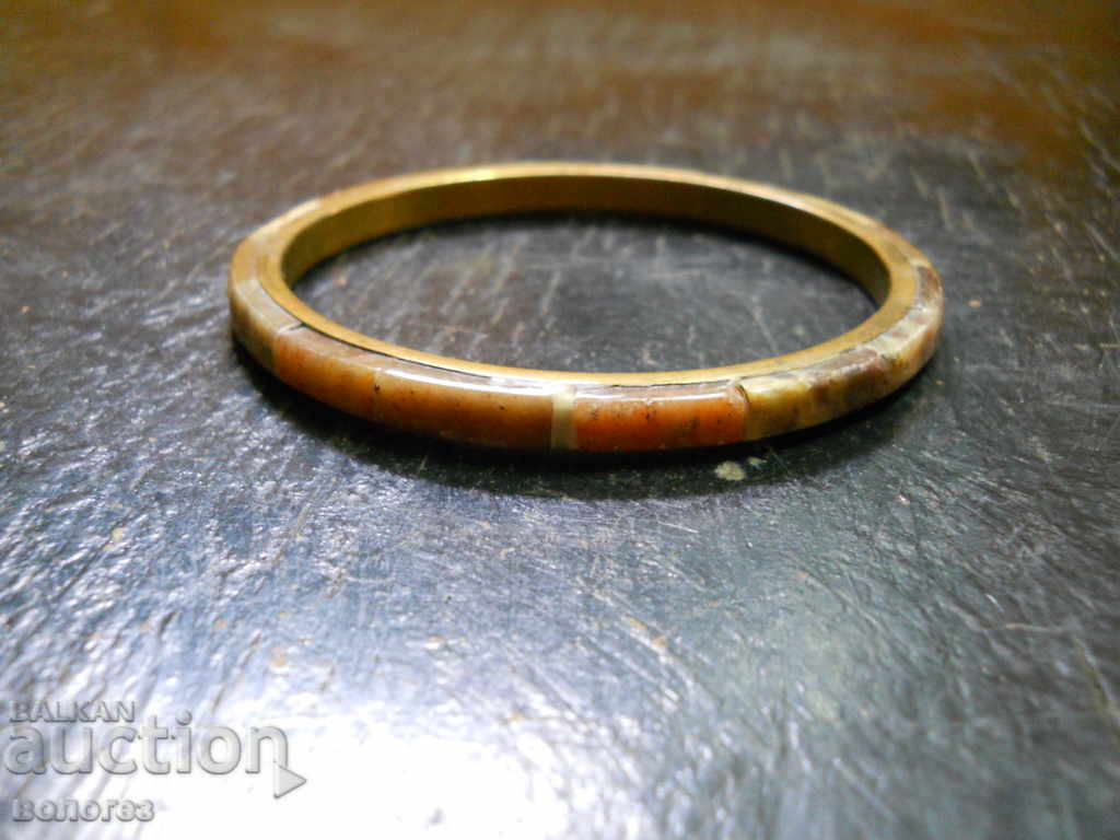 Auction Old bronze bracelet with agate ornaments Auction Old bronze bracelet with agate ornaments