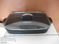 Μεταλλικό τηγάνι με γυάλινο καπάκι