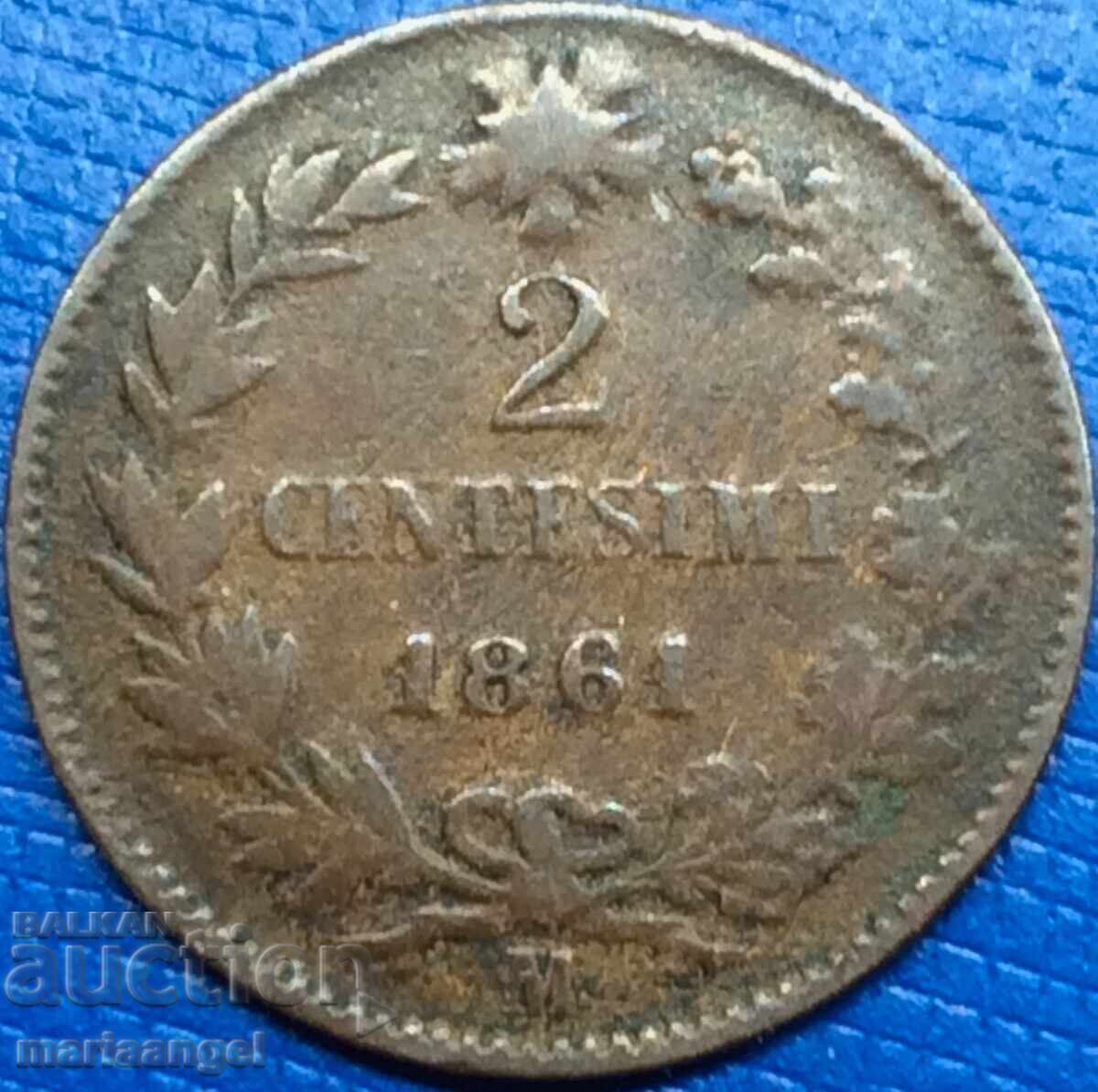 Auction 2 centesimi 1861 Italy M - Milan Auction 2 centesimi 1861 Italy M - Milan