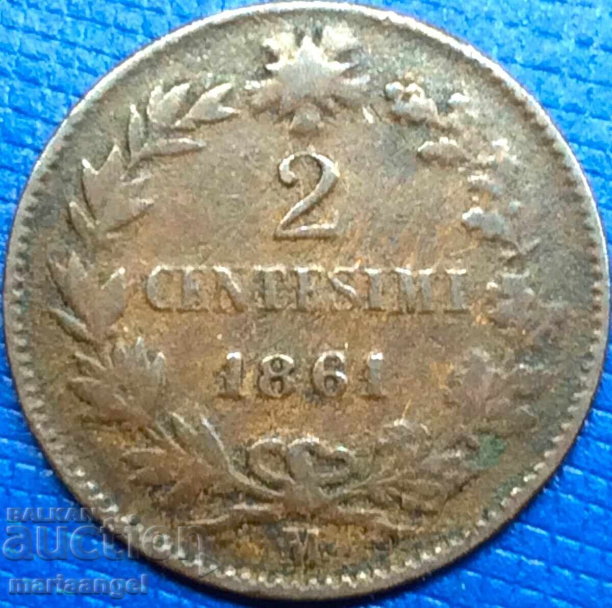 2 centesimi 1861 Italy M - Milan - 5 2 centesimi 1861 Italy M - Milan - 5
