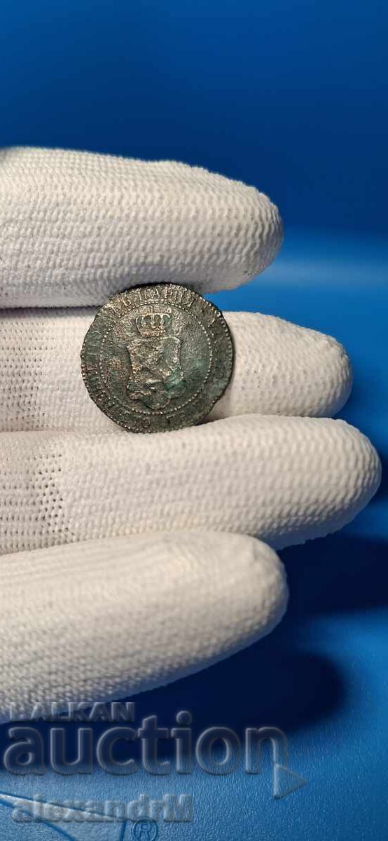 2 stotinki 1901, πράσινη πατίνα με τιμή 0.01 BGN | € 0.01