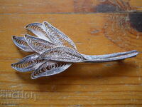 Antique silver filigree brooch