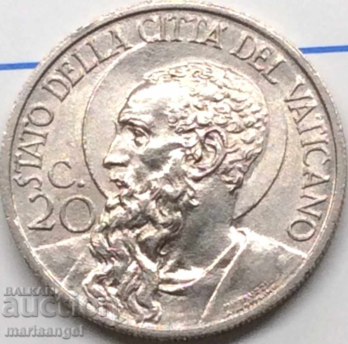 Auction  20 centesimi 1936 Vatican Pius XI - quite rare