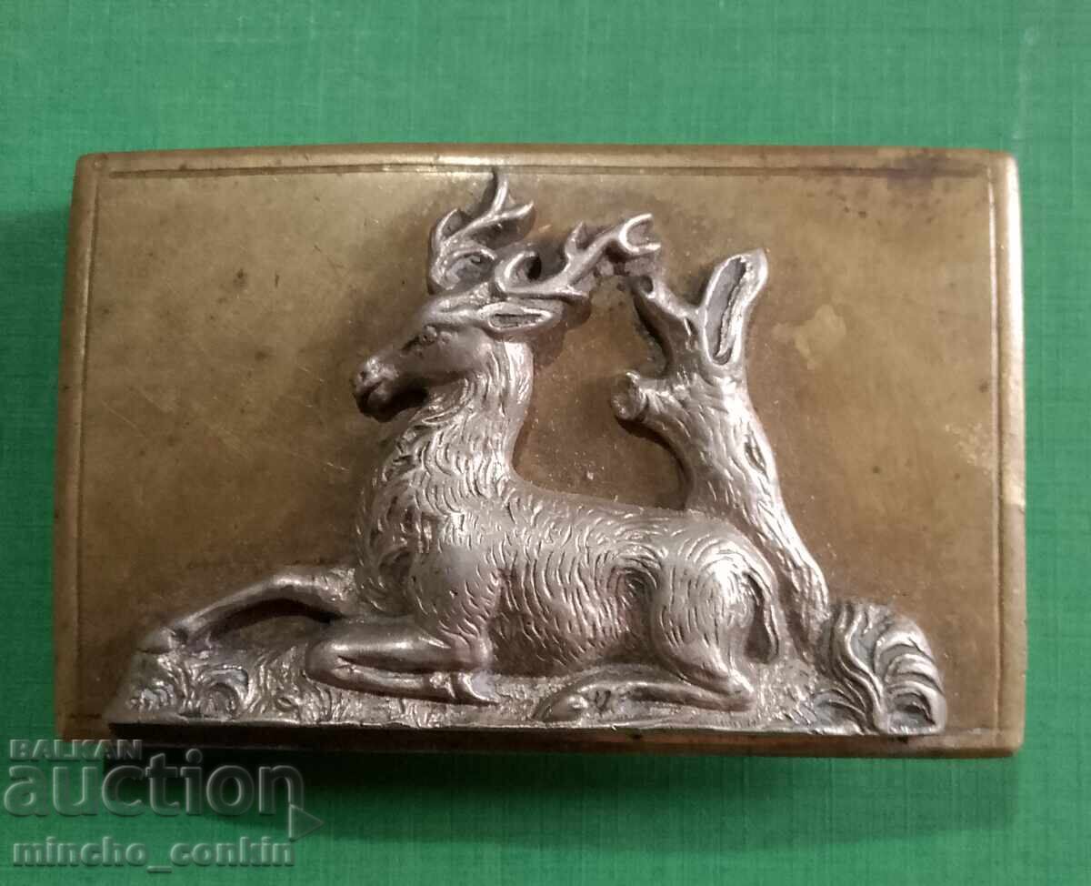 Βασίλειο της Βουλγαρίας κυνηγετικό μαχαίρι με ασημένιο ελάφι με τιμή 200.00 BGN | € 102.26 Βασίλειο της Βουλγαρίας κυνηγετικό μαχαίρι με ασημένιο ελάφι με τιμή 200.00 BGN | € 102.26