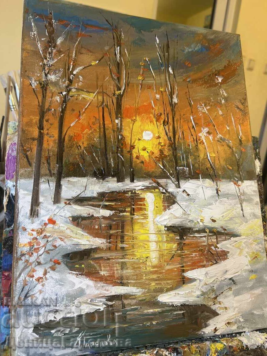 Παράδοση Δενίτσα Γκαρέλοβα πίνακας 30/40 "Μικρή χειμωνιάτικη ιστορία"