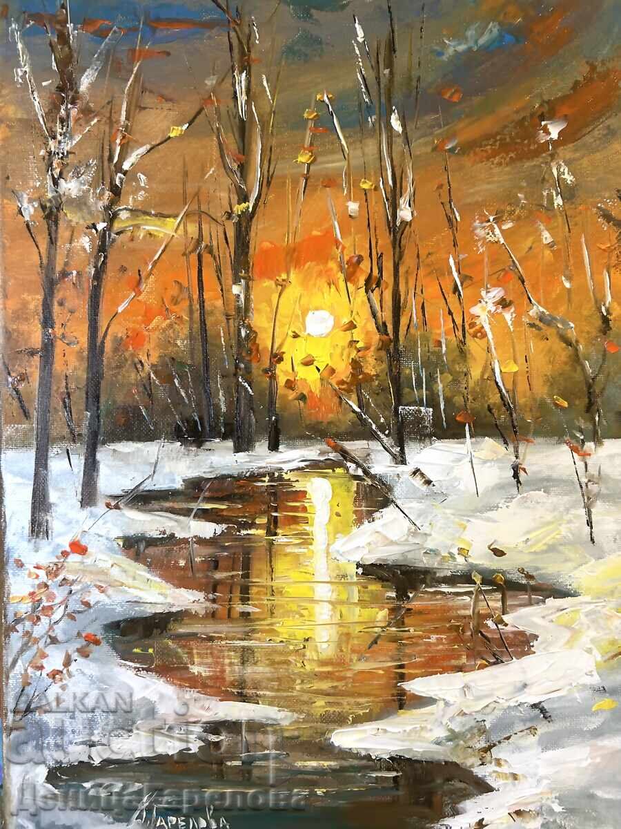 Δενίτσα Γκαρέλοβα πίνακας 30/40 "Μικρή χειμωνιάτικη ιστορία"