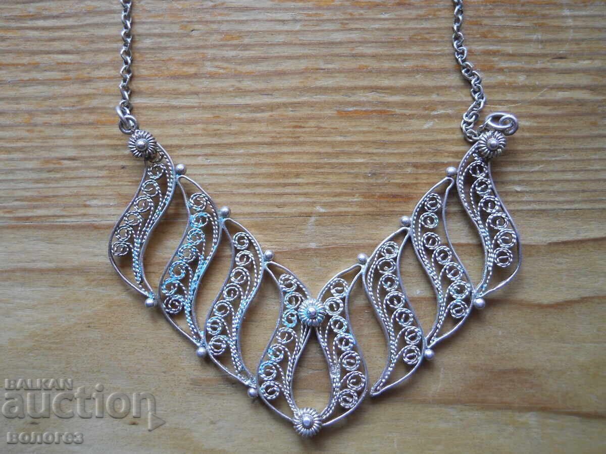 Antique silver filigree necklace with price 70.00 BGN | € 35.79 Antique silver filigree necklace with price 70.00 BGN | € 35.79