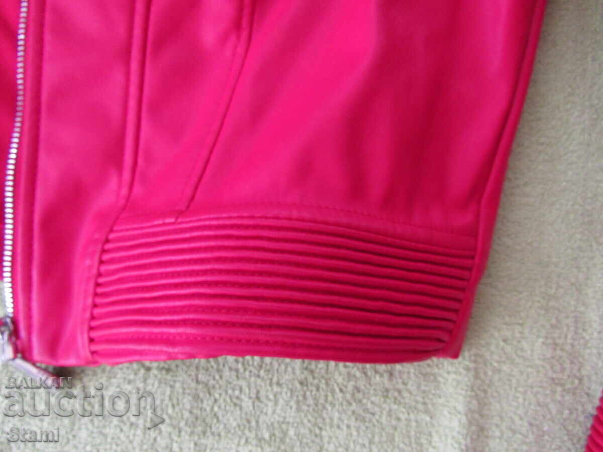 Geacă de piele roșie GUESS mărimea L - 5 Geacă de piele roșie GUESS mărimea L - 5