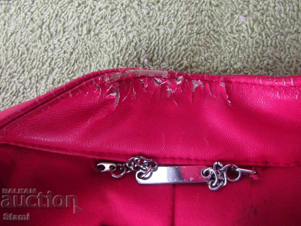 Geacă de piele roșie GUESS mărimea L - 6 Geacă de piele roșie GUESS mărimea L - 6