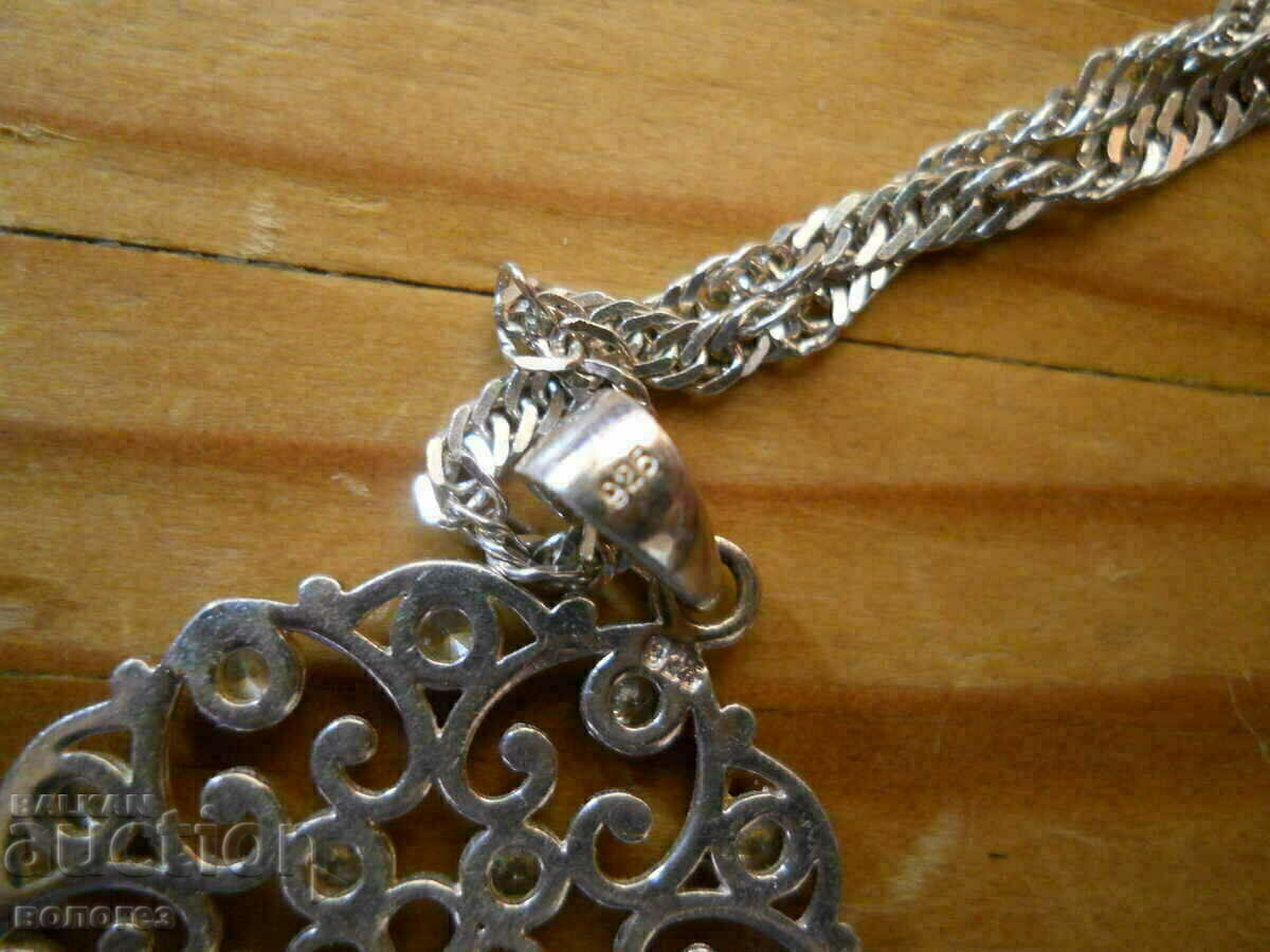 Auction Old silver chain with pendant Auction Old silver chain with pendant