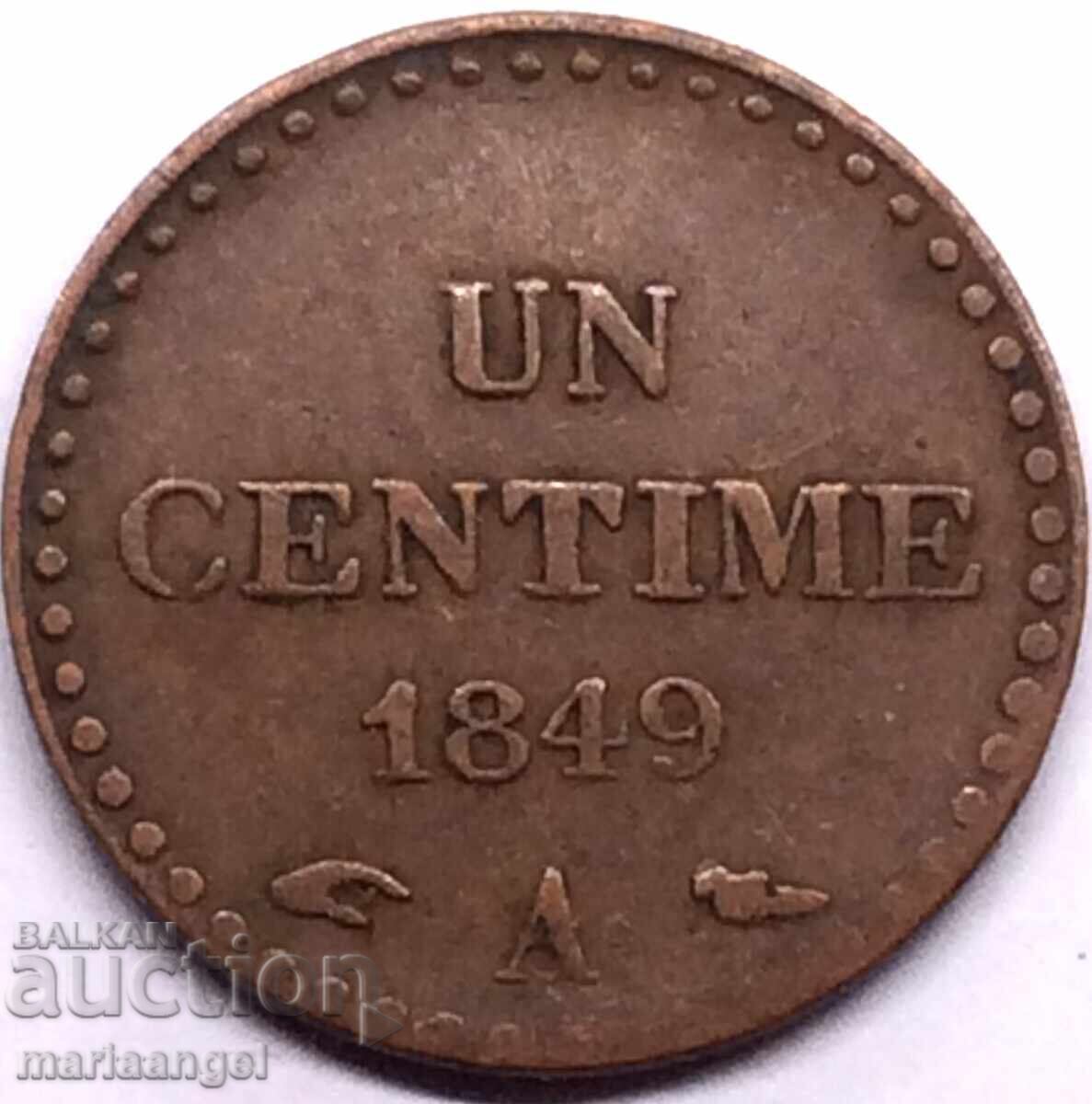 Γαλλία 1 εκατοστό 1849 χάλκινο - σπάνιο - 6