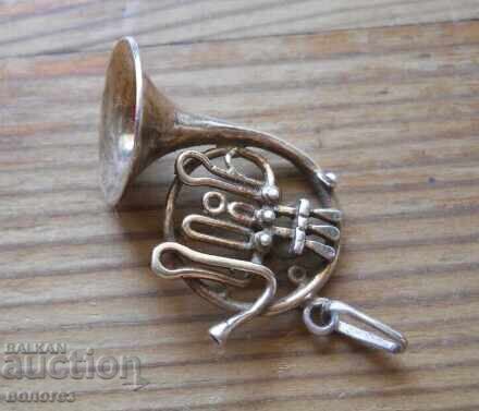 Silver French horn pendant with gold plating with price € 15.34 | 30.00 BGN Silver French horn pendant with gold plating with price € 15.34 | 30.00 BGN