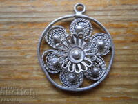 Antique silver filigree pendant