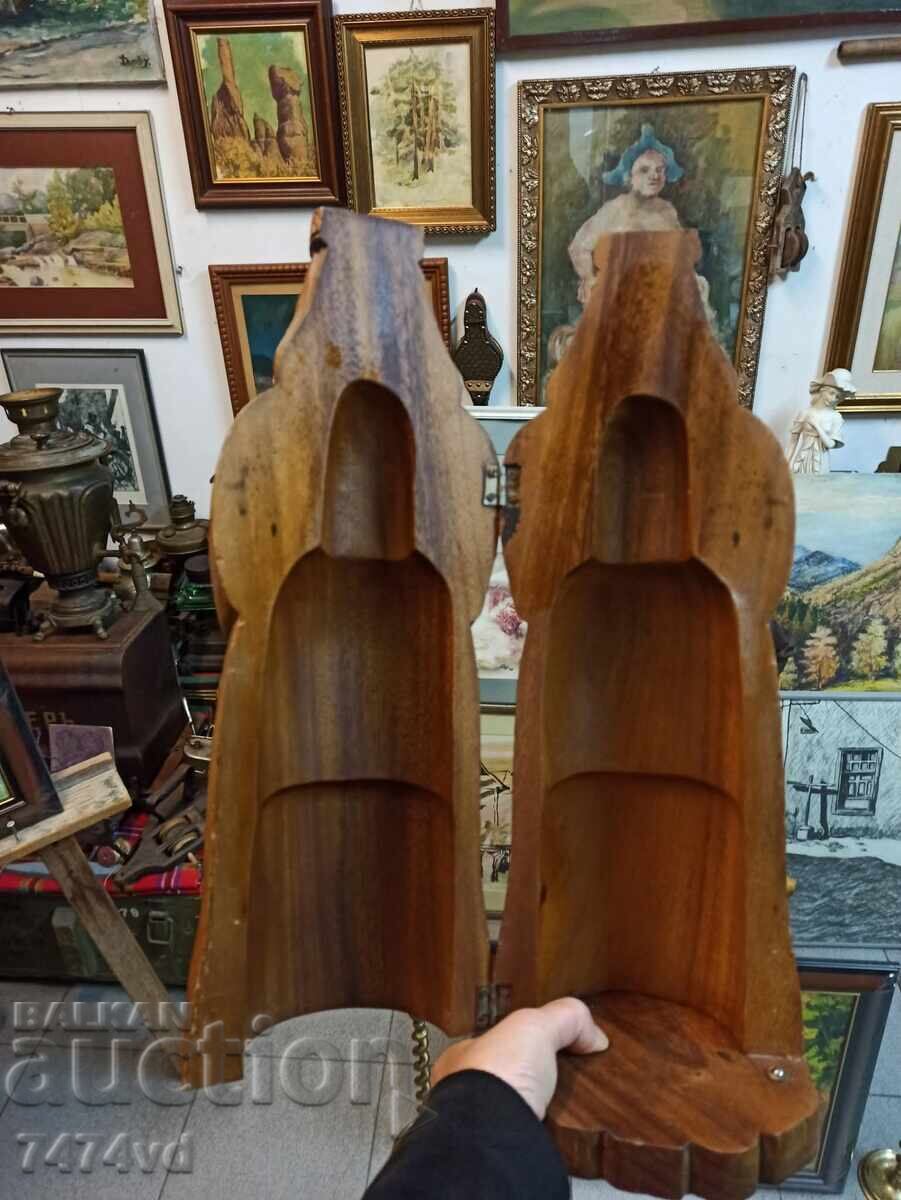 Ψηλή, μαζική ξυλογλυπτική - άγιος ή βασιλιάς, θήκη για μπουκάλι - 7