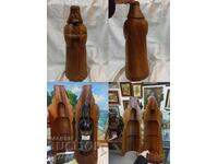 Sculptură masivă din lemn - sfânt sau țar, suport pentru sticlă