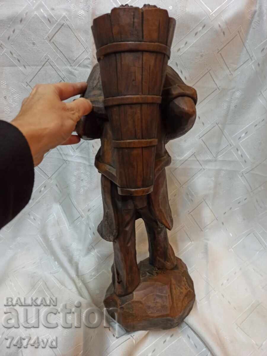 Доставка на Висока 48 см ръчно резбована дървена скулптура лозар!