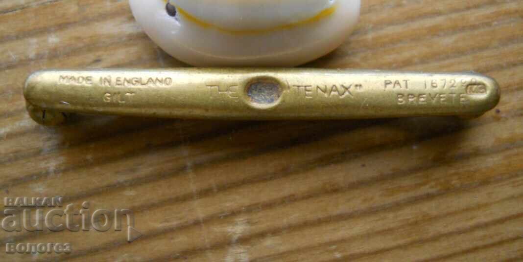 Antique gold-plated collar clip - Art Deco style