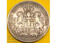 Germany 5 stamps 1875 Hamburg 27.45g silver
