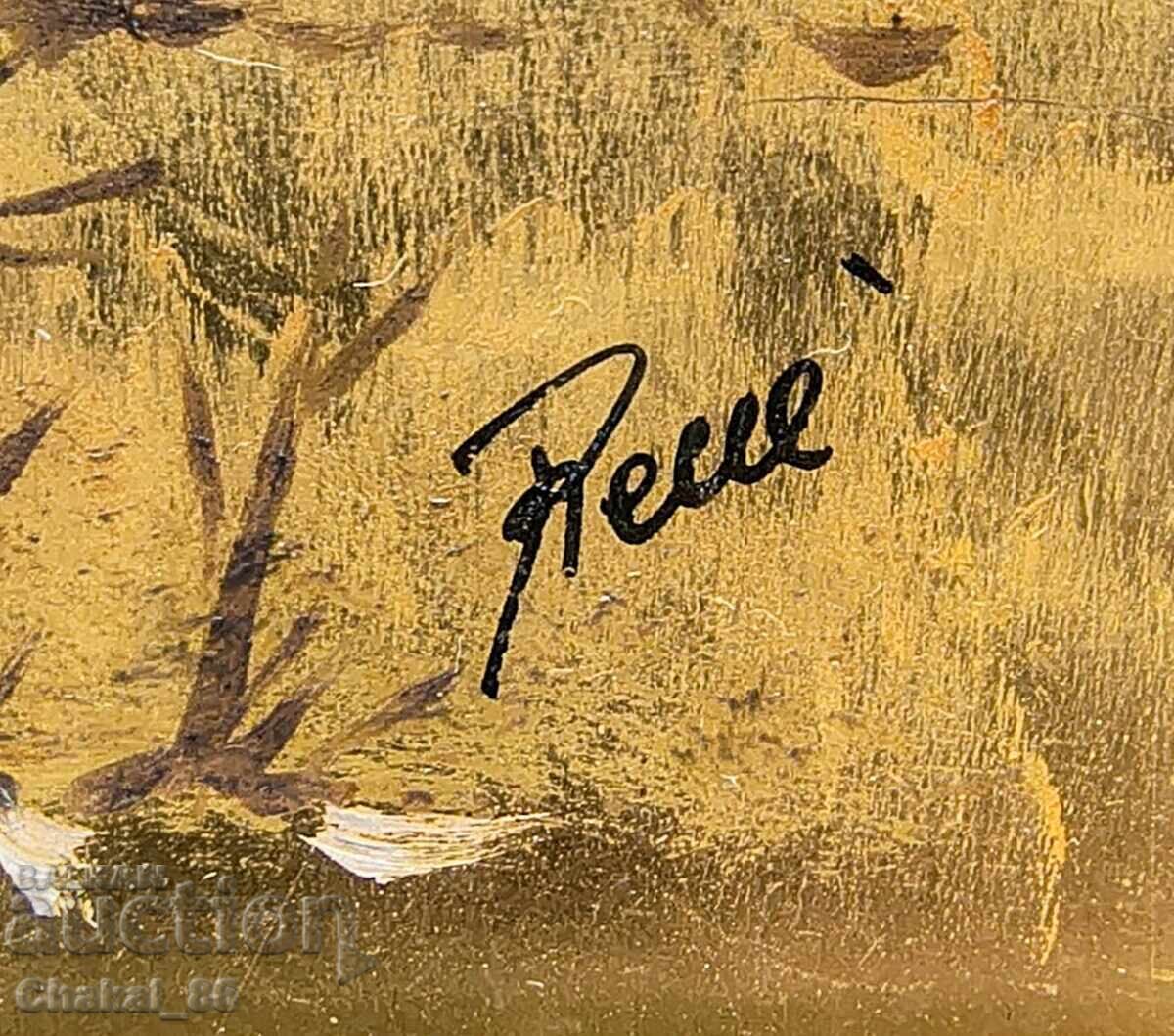 Licitație Mare lucrare originală cu folie de aur!