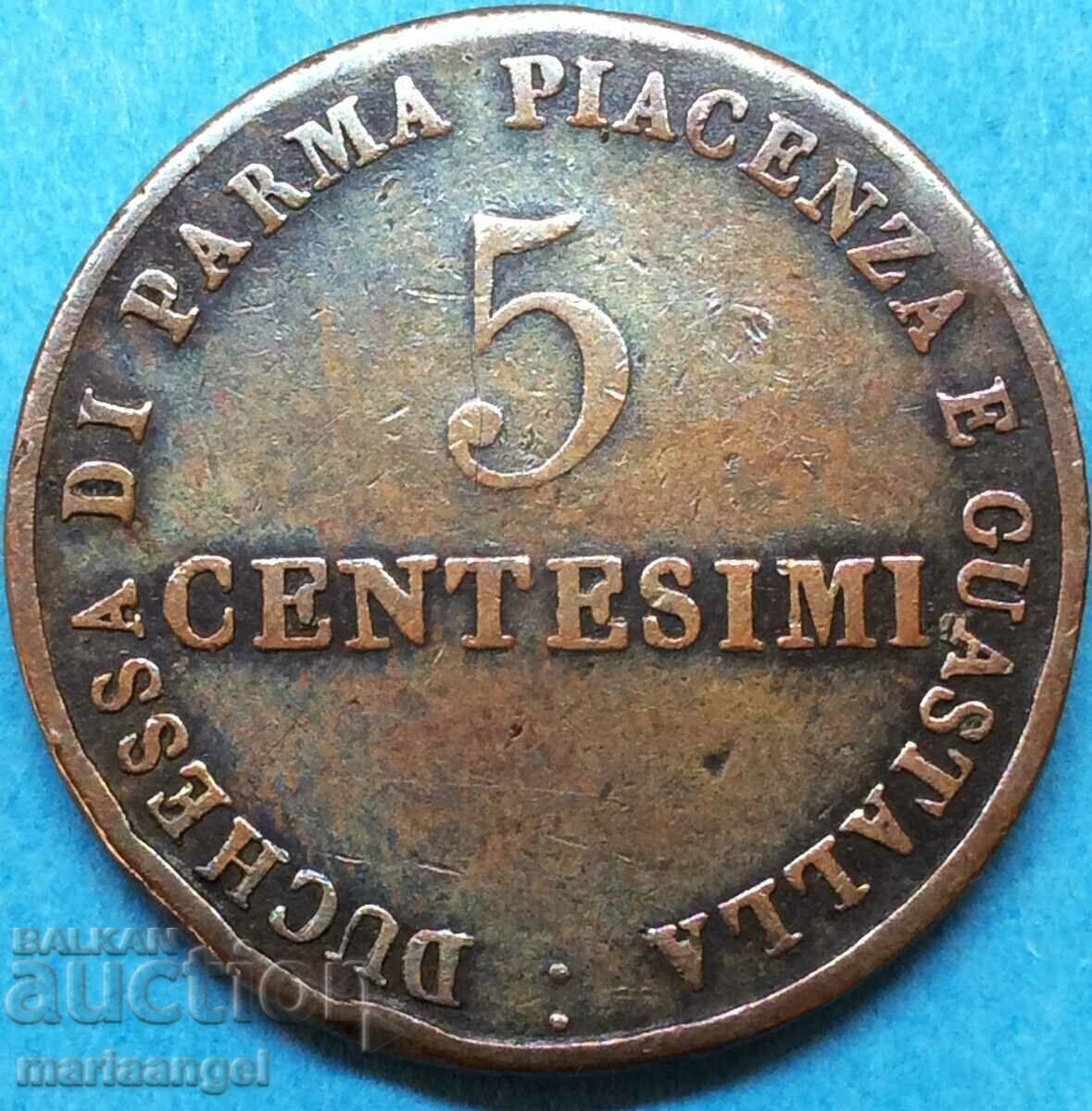 5 centesimi 1830 Italy Parma and Piacenza Maria Luisa rare with price 56.00 BGN | € 28.63