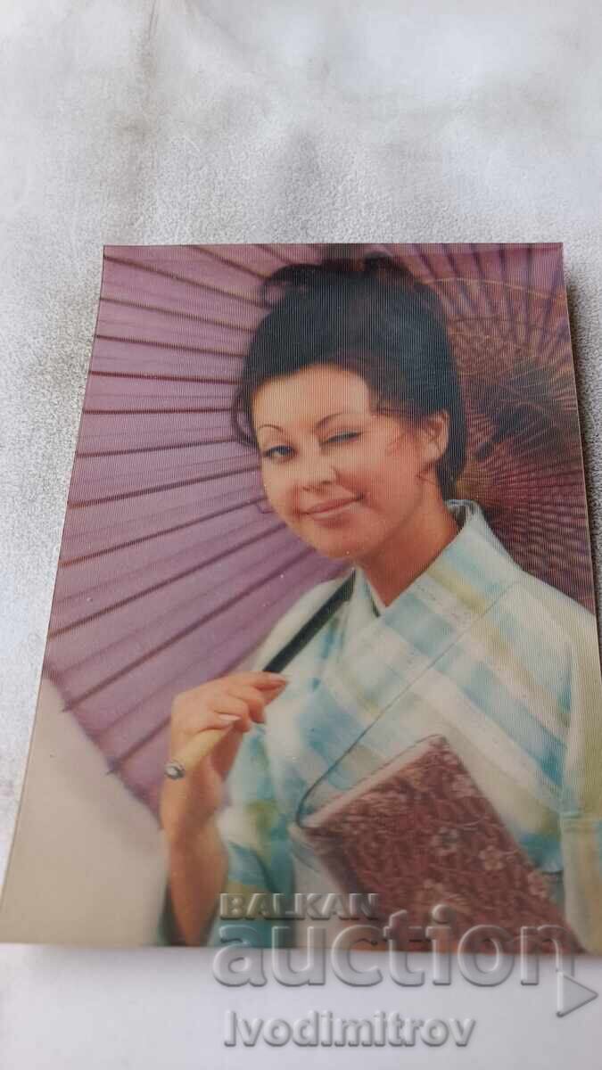 Στερεοσκοπική κάρτα με Γιαπωνέζα που αναβοσβήνει