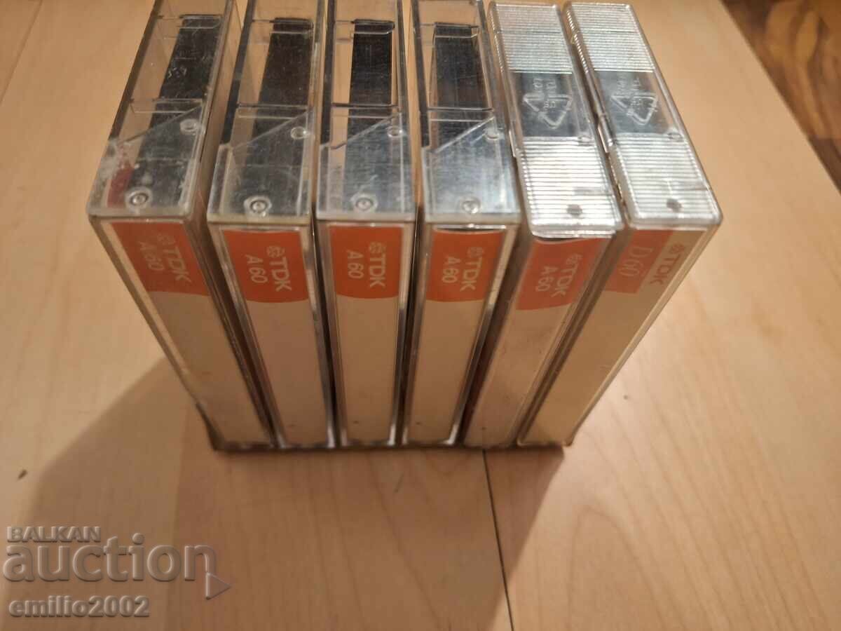 Audio cassettes in a set of 6