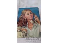 Carte poștală stereo Fată vorbind la telefon