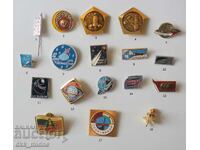 Badge 3 / Cosmonautics - USSR, USA / Lot of 18