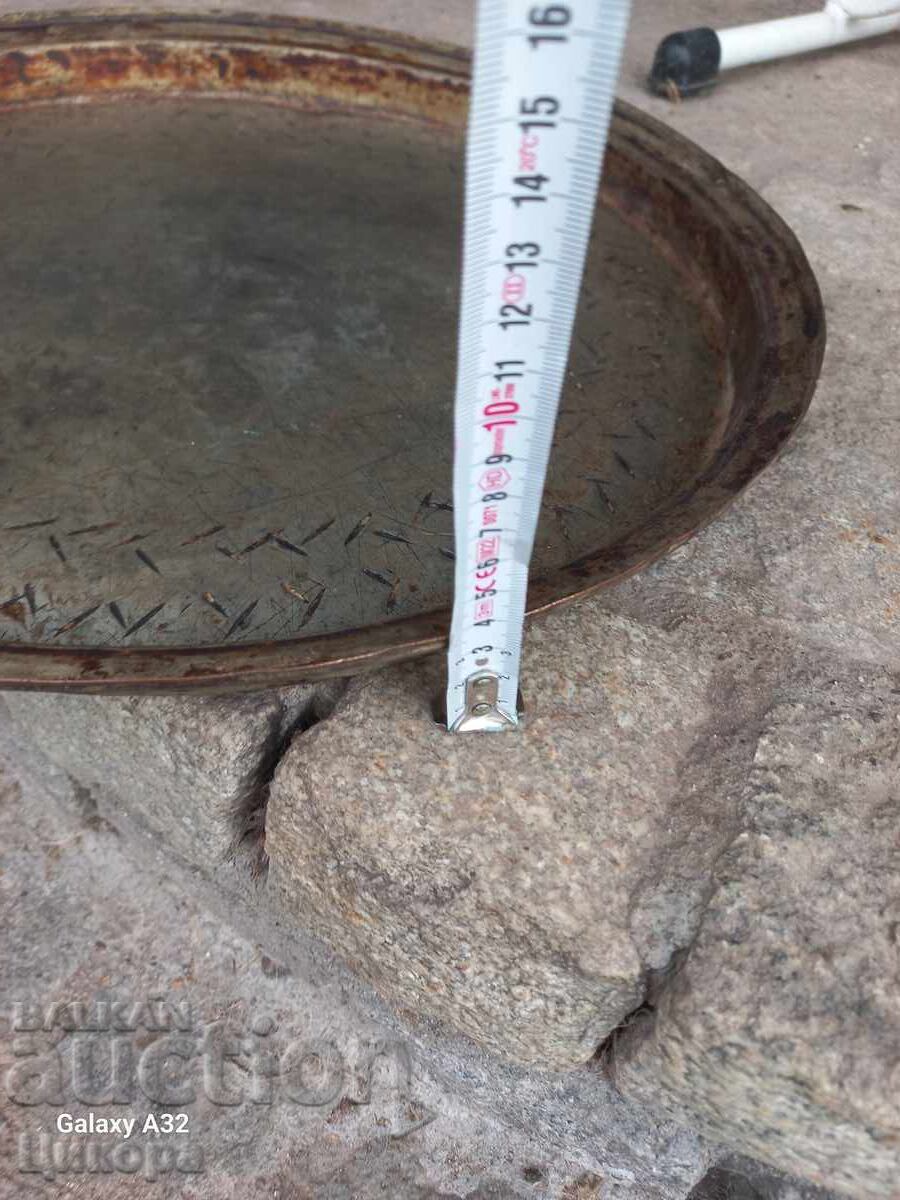 Auction  Large Old Copper Pan Sahan Blue Copper