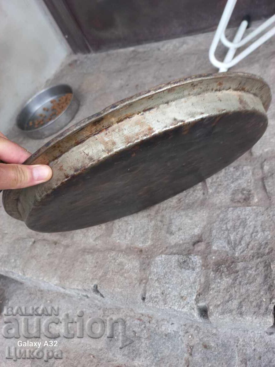Delivery of Large Old Copper Pan Sahan Blue Copper