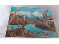 Стереокартичка Гъски Toppan Made in Japan