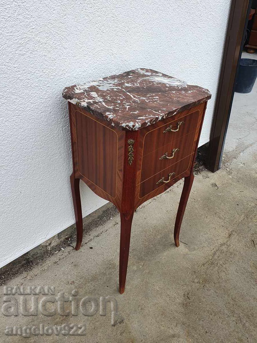 Delivery of Vintage small wooden chest of drawers with marble top!!!