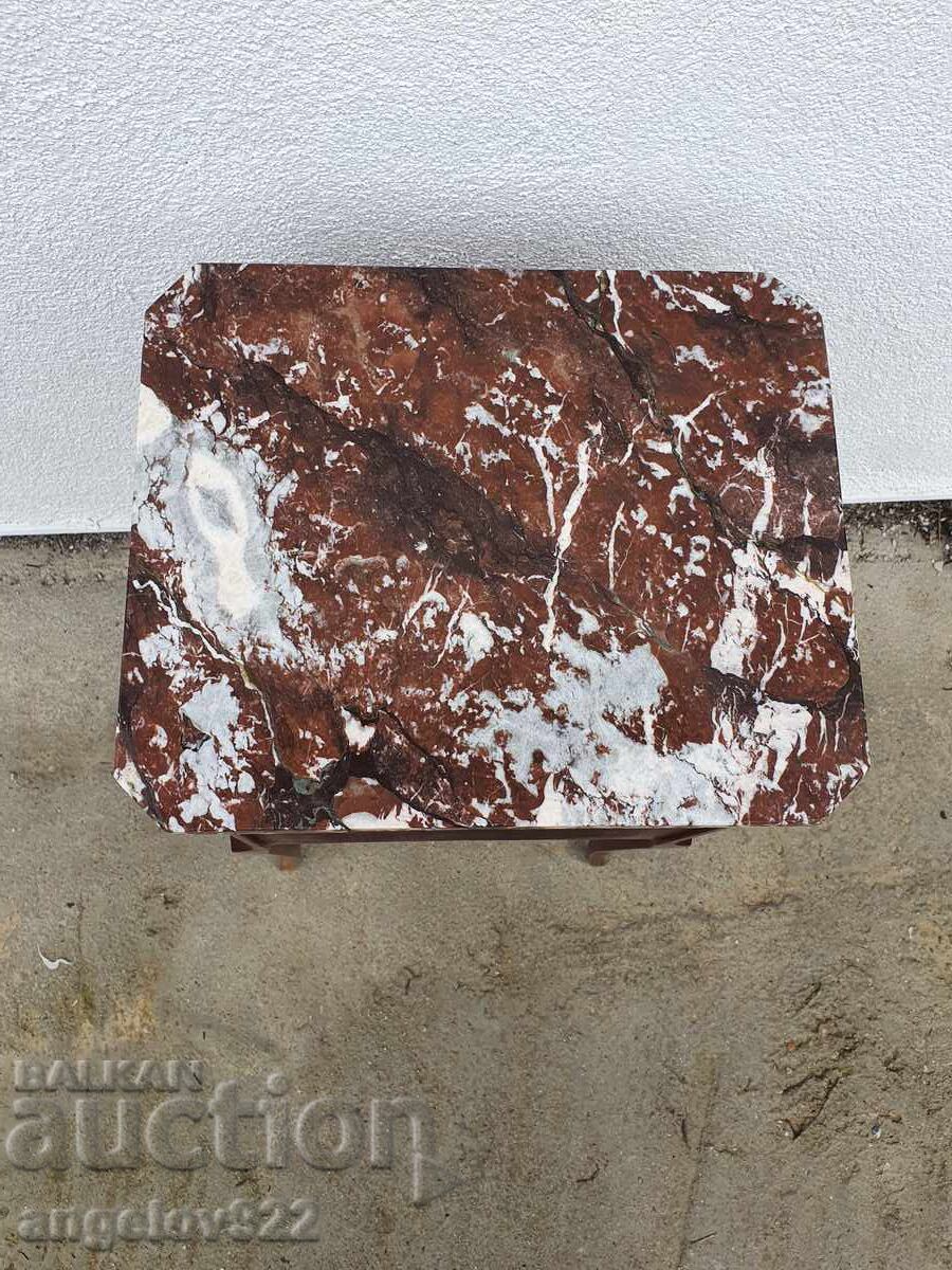 Vintage small wooden chest of drawers with marble top!!! - 7