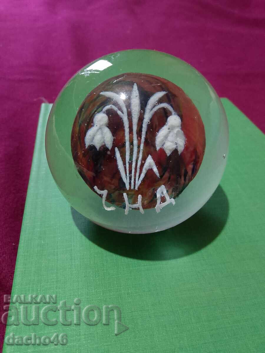 Presărtător original bulgăresc vechi, cu ghiocei, sticlă Presărtător original bulgăresc vechi, cu ghiocei, sticlă