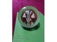 Presărtător original bulgăresc vechi, cu ghiocei, sticlă