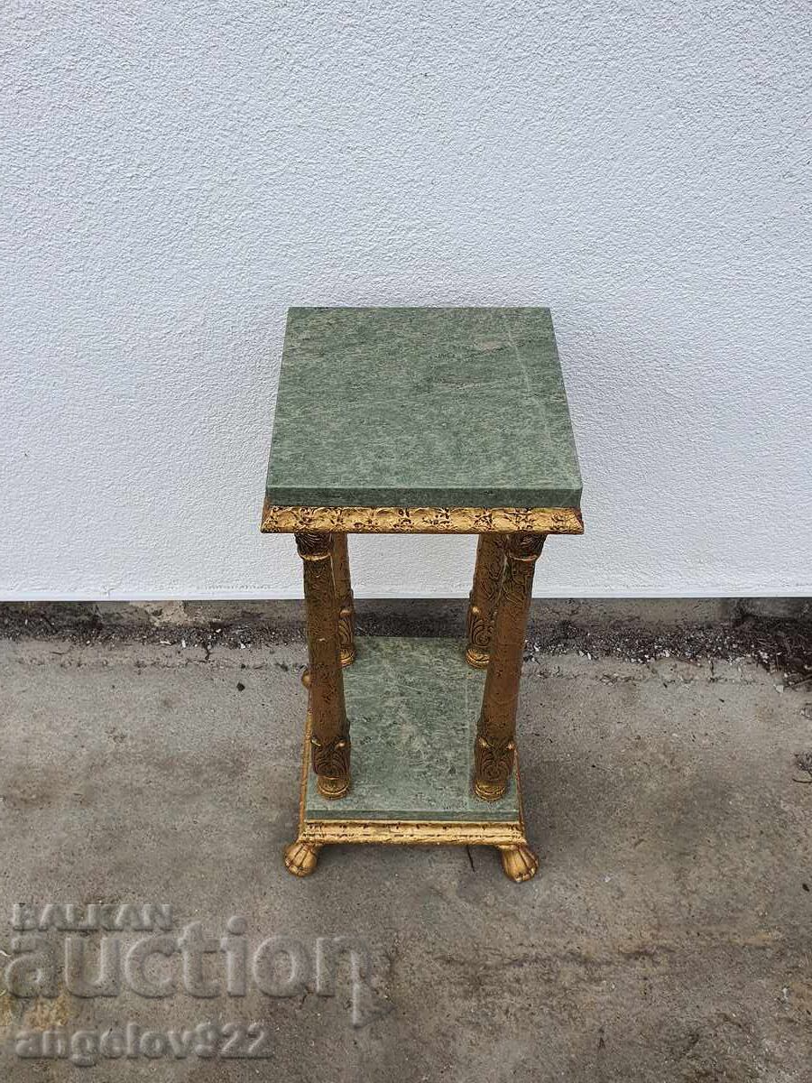 Красив винтидж пиедестал с мраморни плотове!!! с цена 0.01 лв. | € 0.01 Красив винтидж пиедестал с мраморни плотове!!! с цена 0.01 лв. | € 0.01