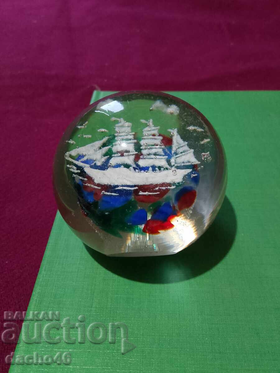 Presărtător vechi bulgăresc original, cu navă, mare, velier - 7 Presărtător vechi bulgăresc original, cu navă, mare, velier - 7