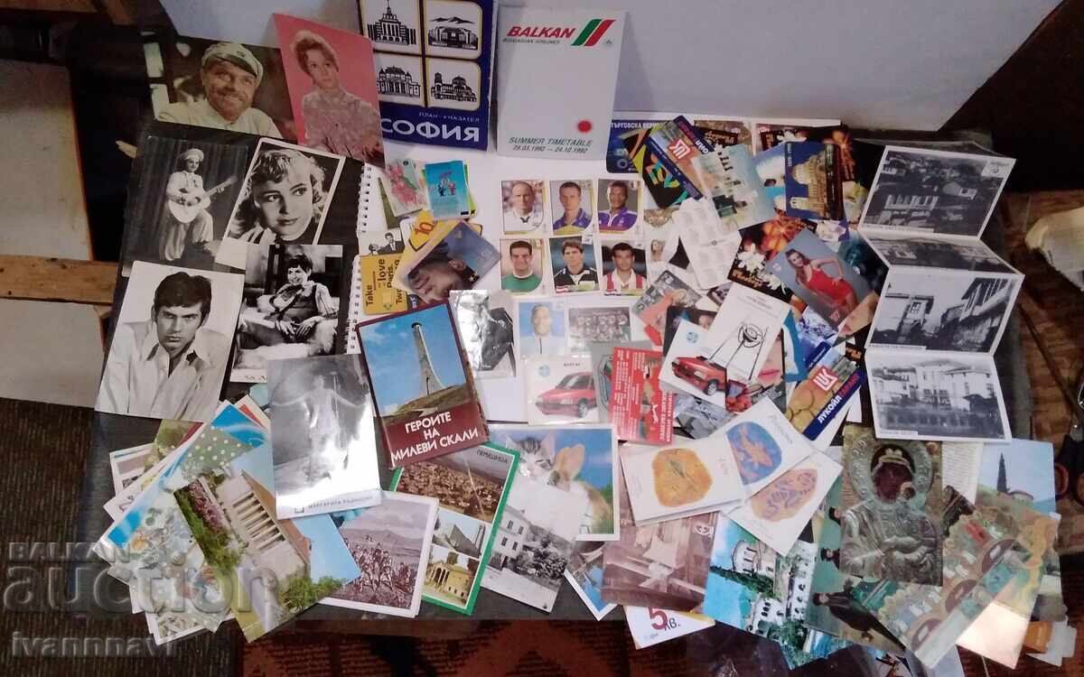 Lot of 60 Calendars - 50 Postcards - and Football Players from the World Cup