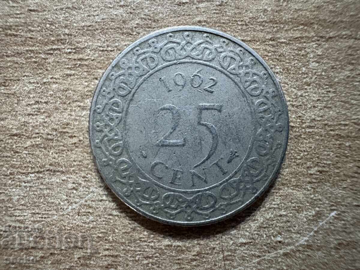 Суринам - 25 цента (1962)