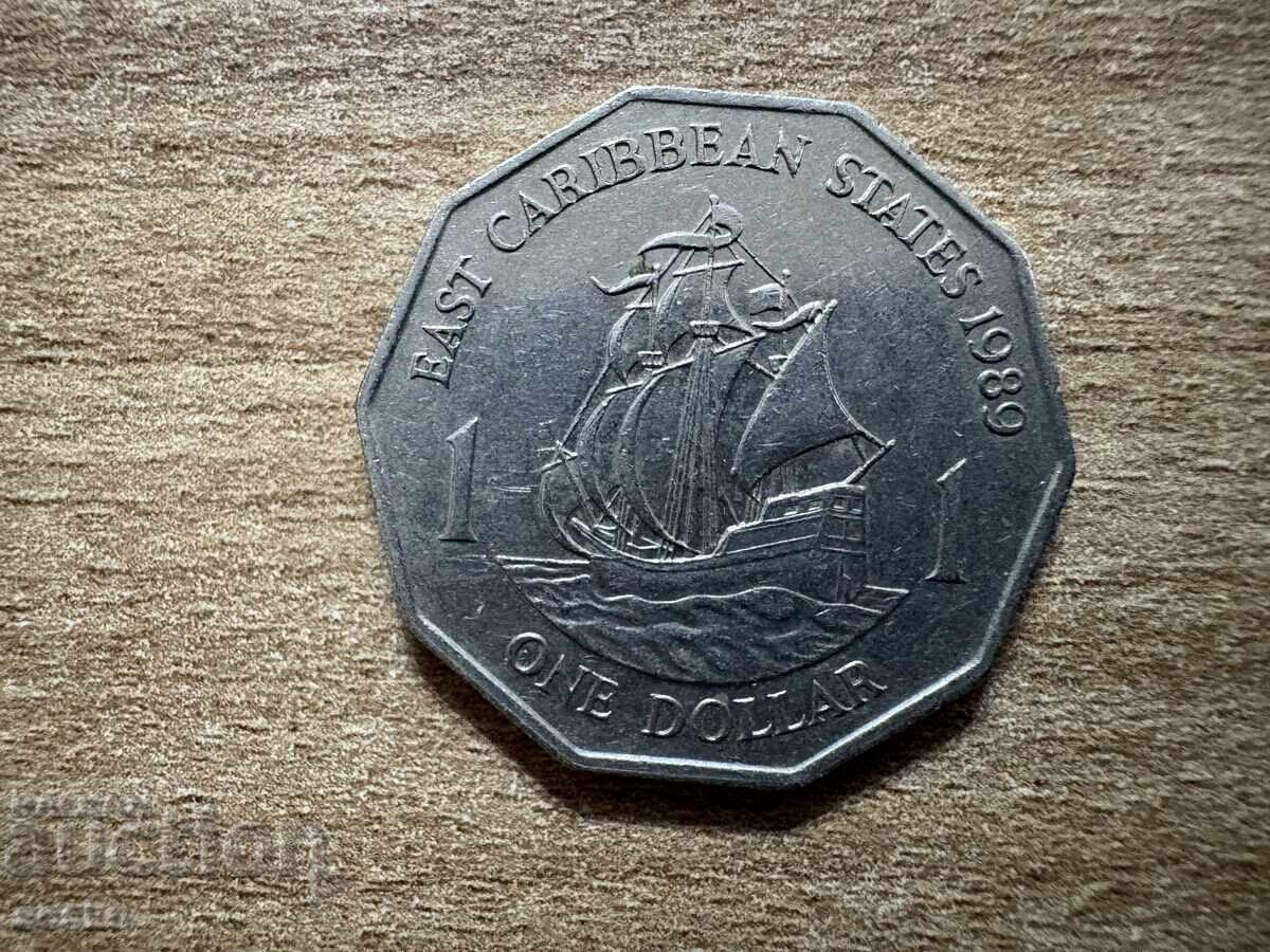 Източни Кариби - 1 долар (1989) Източни Кариби - 1 долар (1989)