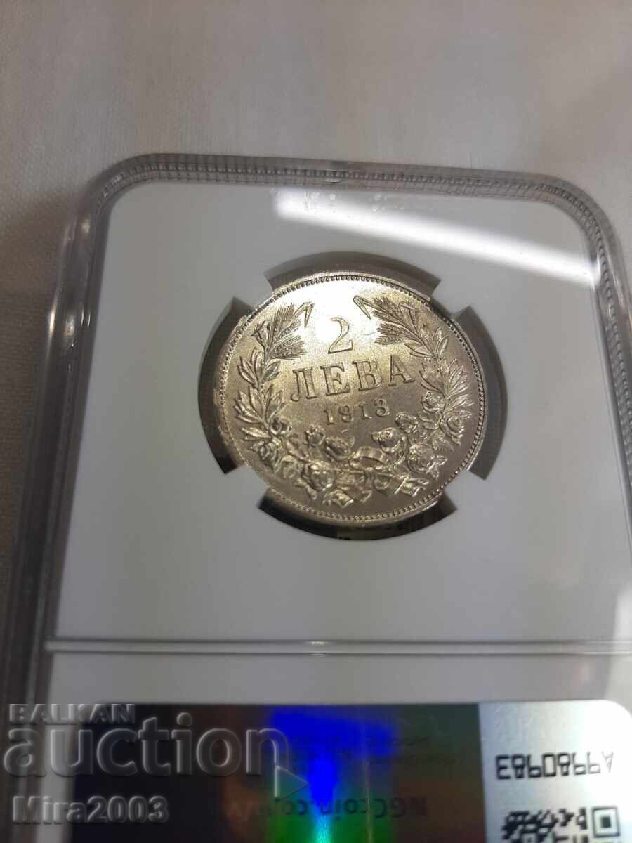 Licitație 2 lei 1913 UNC