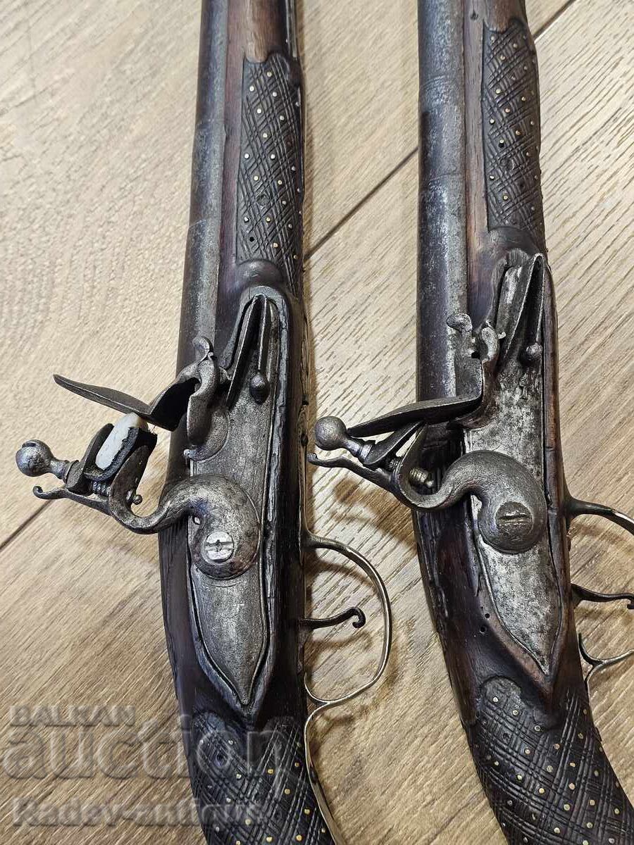Pair of Balkan Flintlock Pistols - 7