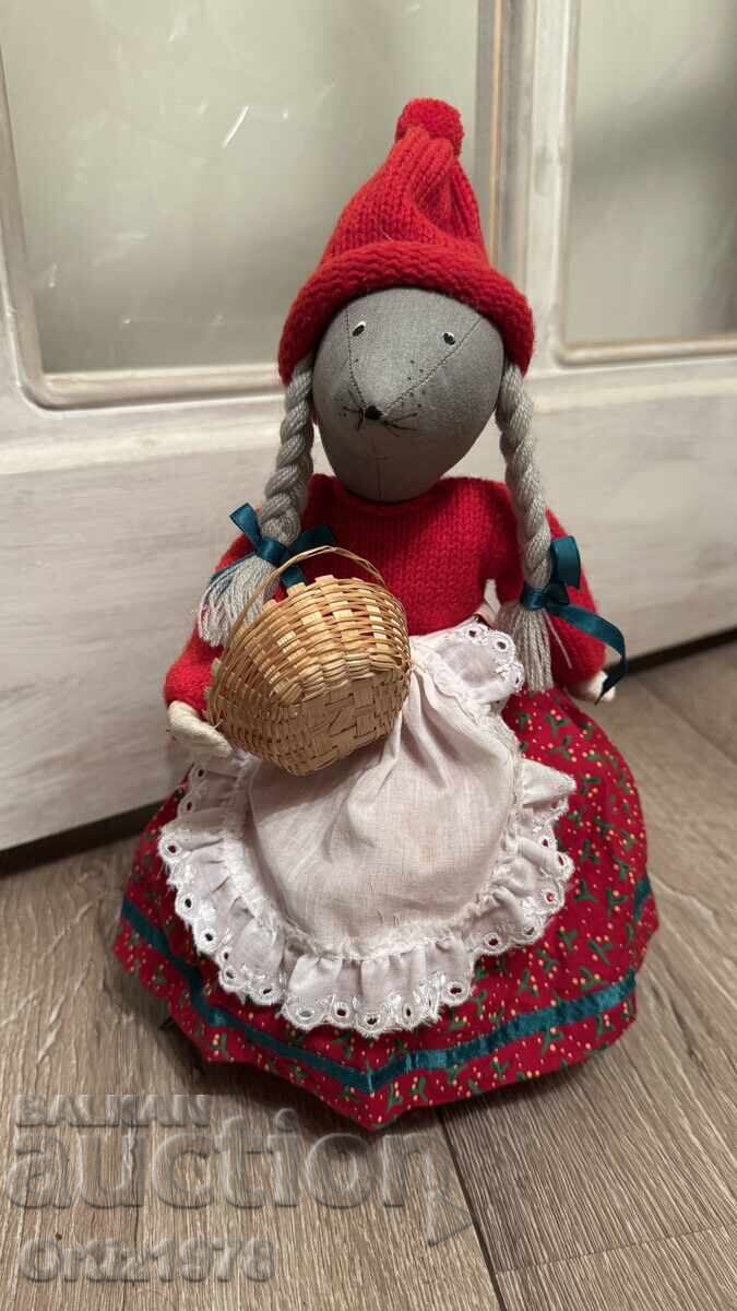 Large vintage Christmas mouse, porcelain boots, Norway